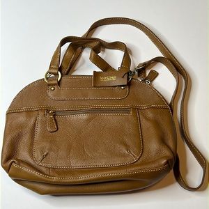 Croft and Barrow Brown Pebbled Leather Crossbody Bag